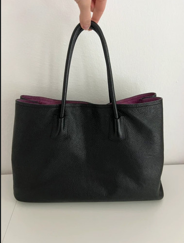 Schwarze lederhandtasche - schwarze,