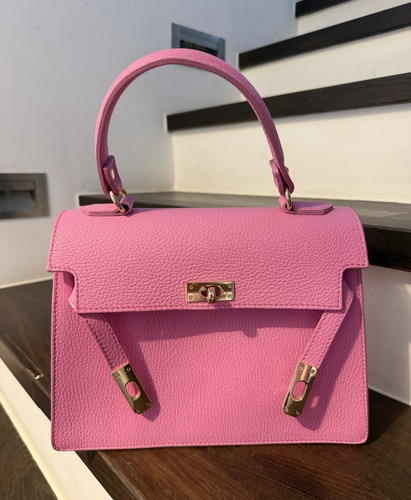 Leder handtasche rosa - leder,